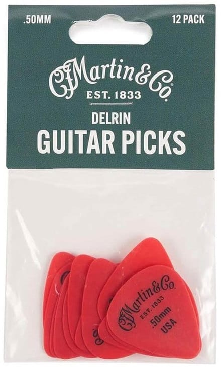 Martin & Co 18A0152 Delrin Plectrums 0.50mm Rood 12 Stuks