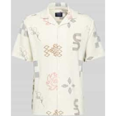 Slim Fit vrijetijdsoverhemd met allover-motief-stitching