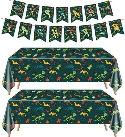 Dinosaur Party Decorations - Dino Tablecloth for Birthday Rectangular Dinosaur Plastic Table Cloth Boys Banner Dino - ShopVlot