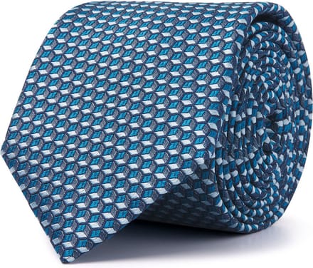 TRESANTI | STOKE | Geweven zijden stropdas honingraat | Blauw