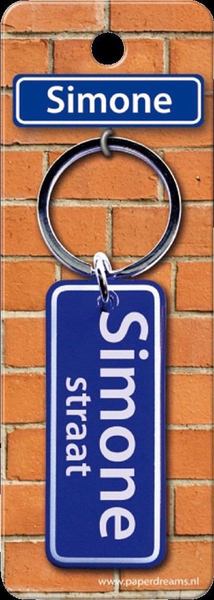 Paper Dreams Sleutelhanger Straatnaam Sonja 9 Cm Staal Blauw