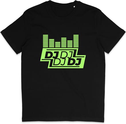 T Shirt Heren Dames - DJ Muziek Print - Zwart - M
