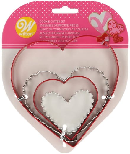 Wilton Uitsteekvormpjes Set - Koekvormpjes - Hartjes - 4 Stuks