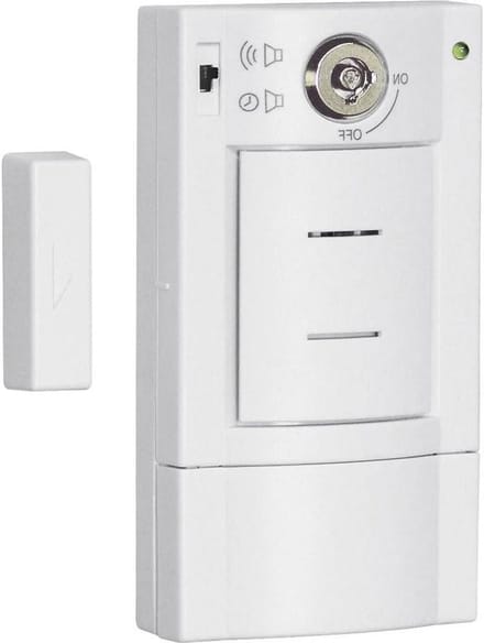 Deuralarm met Sleutel - Draadloos Alarm - Extra Beveiliging - 95 Decibel Geluid - 15 Meter Bereik - Wit