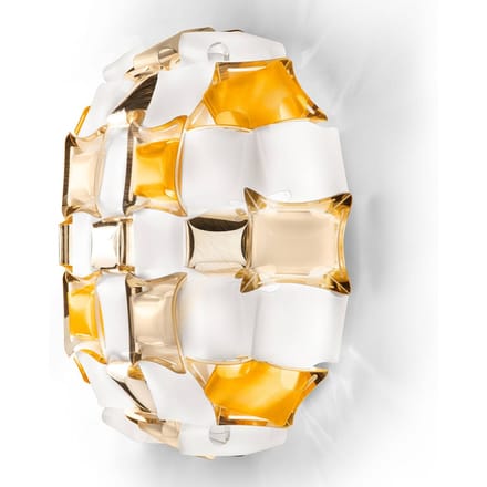 Slamp Mida wandlamp, 32x32 cm amber/wit