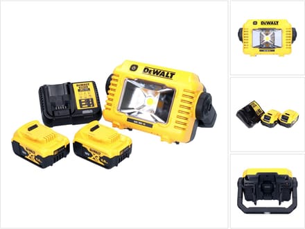 DeWalt DCL 077 P2 Oplaadbare LED-werklamp 12 V 18 V 2000 lm IP54 + 2x oplaadbare batterij 5,0 Ah + lader