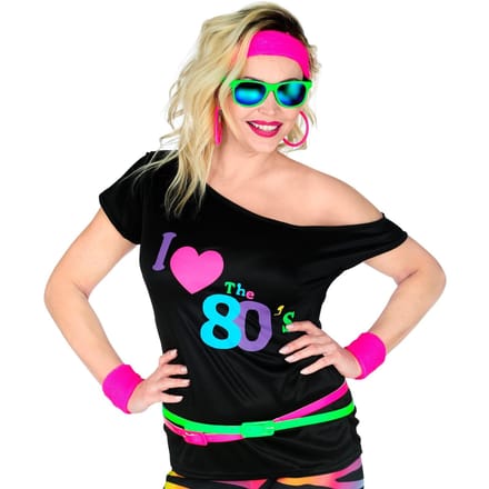 Disco shirt dames 80's neon