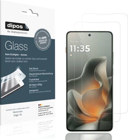 dipos – 2x Pantserfolie geschikt voor Motorola Edge 70 | 9H Screenprotector