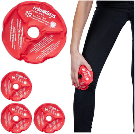 hot cold packs knie - set van 4 - herbruikbaar - gel - uitsparing