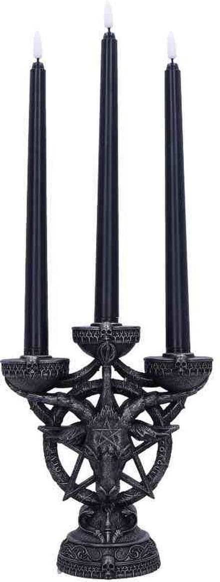 Nemesis Now - Baphomet's Radiance Candelabra 46cm Kaarsenstandaard - Zwart