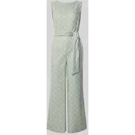 regular fit jumpsuit met geometrisch all-over stitching