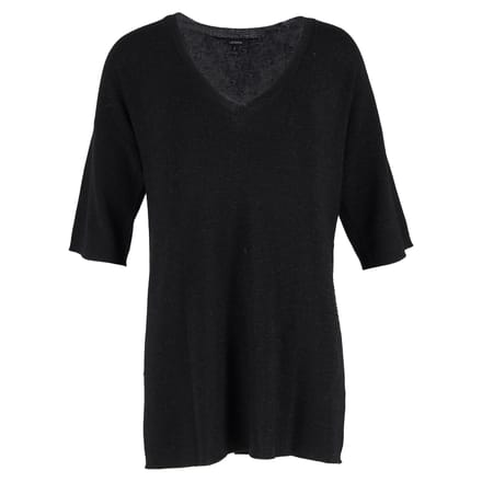 Joseph gebreide V-hals trui in zwart lurex