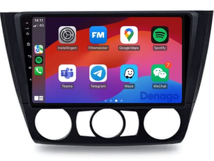 CarPlay autoradio geschikt voor BMW 1 Serie E81 E82 E87 E88 | 2004 t/m 2012 | Android 13 | 9 inch | Draadloos Apple CarPlay & Android Auto | 2GB + 32GB | QuadCore processor | Denago DNG-A298 | 2025 model | Bluetooth & Wifi