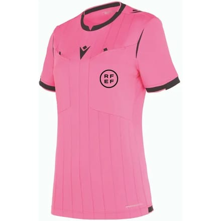 Macron Stephanie Scheidsrechtersshirt Lange Mouw Dames - Fluo Roze / Zwart | Maat: M