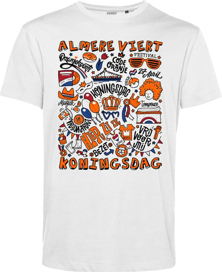 T-shirt Almere Oranjekoorts | Wit | maat S