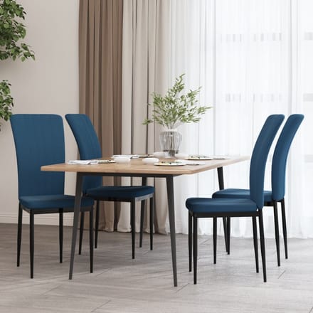 vidaXL - Eetkamerstoelen - 4 - st - fluweel - blauw