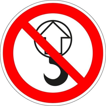 Verboden te hijsen bord - kunststof 150 mm