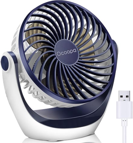 USB Tafelventilator – Sterke Luchtstroom – 3 Snelheden – 360° Draaibaar – Stil – Compact Design