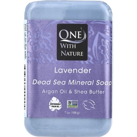 One with Nature, Savon solide minéral triple mouture, Lavande, 7 oz (200g) blue