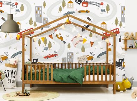 Bopita Robin huisbed 90x200 met poten - Rose Wood