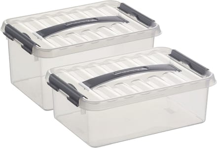 Sunware Opberg boxen set van 4x - kunststof - met deksel - in 4 en 6 Liter