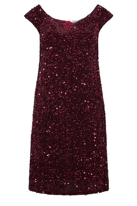 Yours London Rode Fluwelen Jurk Met Pailletten Size 44