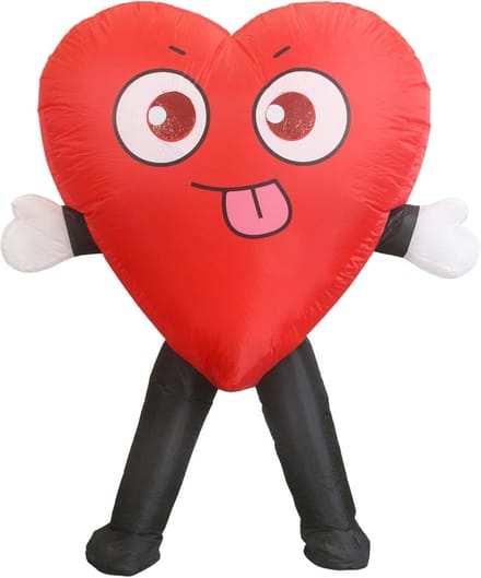 Opblaasbaar Hart Kostuum voor Feestjes en Carnaval