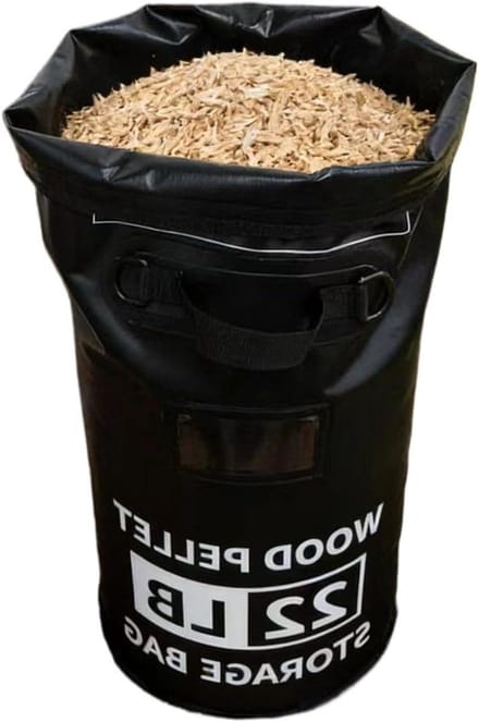 Houtpelletcontainer - Houtskool opslag - Outdoor koken - Grote capaciteit - 10 kg - Zwart
