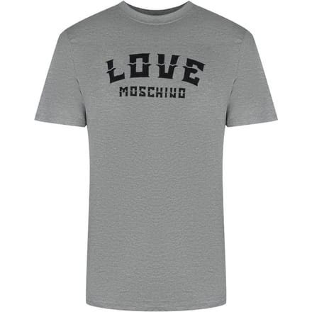 Love Moschino Heren Vet Logo T-Shirt (Grijs)