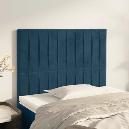 vidaXL - Hoofdbord - donkerblauw - 100x5x118/128 - cm - fluweel