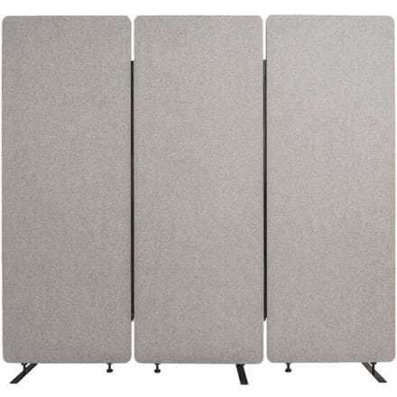 Akoestische scheidingswand Luxor - 3 panelen -  Post-Consumer Recyclingmaterialien - B 1830 x D 35 x H 1680 mm - leigrijs