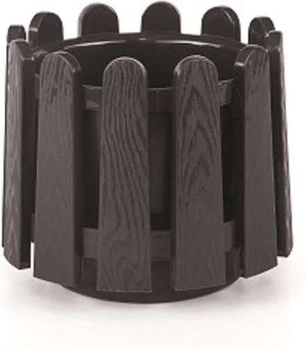Zwarte ronde bloembak & waterdrainage 14L smart-pot bloempot UV bestendig