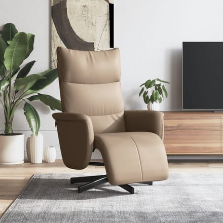 vidaXL - Fauteuil - verstelbaar - met - voetensteun - kunstleer - cappuccinokleur