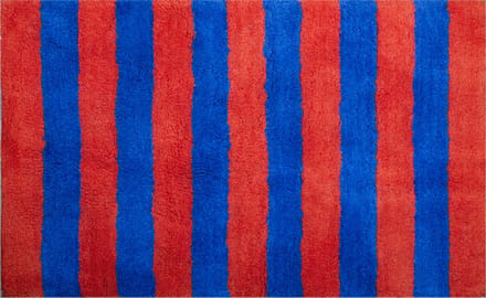 Kitsch Kitchen - Badmat gestreept oranje/donkerblauw