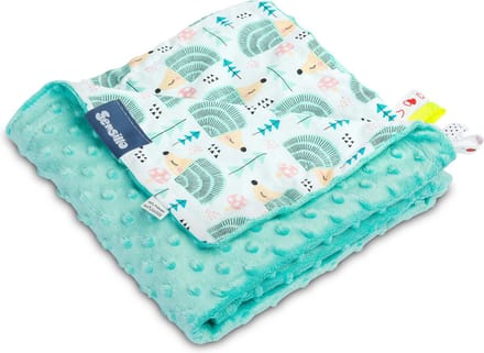 Sensillo Minky Wiegdeken - 75x100 cm - 100% katoen - Hedgehogs Mint - Egels Mint