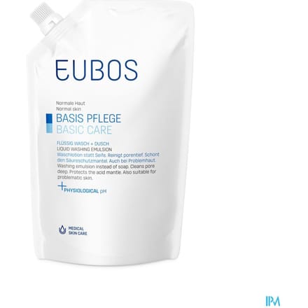 Eubos Zeep Vloeibaar Blauw N/parf Refill 400ml