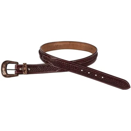 Western riem met koperen en zinken gesp Pool's