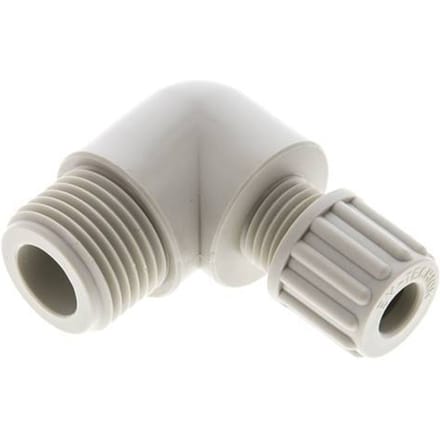 8x6mm & G1/2'' PP L-Vorm Knelfitting Buitendraad 10bar