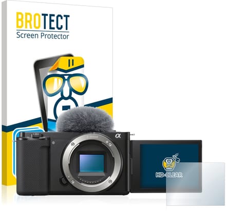 BROTECT - Screenprotector voor Sony Alpha ZV-E10 - Folie Beschermfolie transparant 2 Stuks
