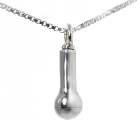 Ashanger zilver, model Druppeltje. Met collier.
