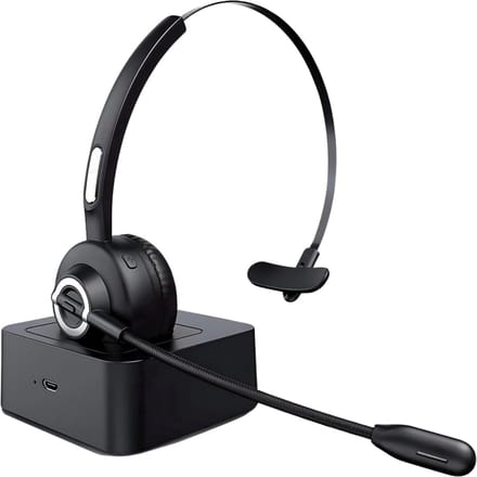 Nince Draadloze Headset met Microfoon – Bluetooth Headset – Draadloos – Headset Met Microfoon - Voor Laptop, PC & Smartphone – Zwart
