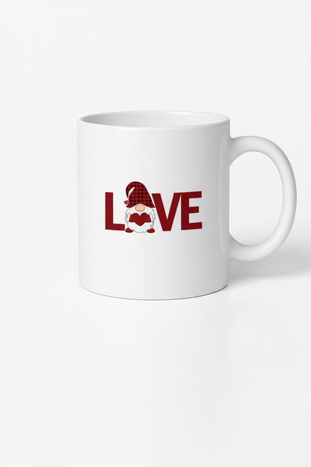 Valentijnsdag Mok Liefde Kabouter Design Plaid Hart - Uniek Cadeau