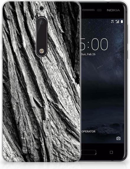 Bumper Hoesje Nokia 5 Boomschors Grijs