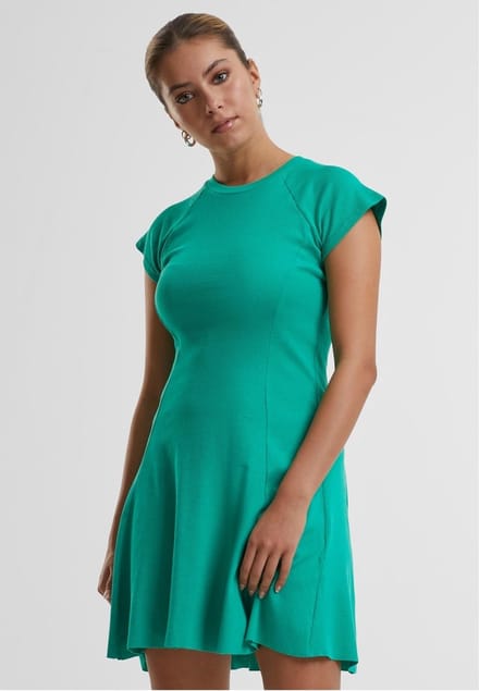 Urban Classics - Rib Skater jurk - XXL - Groen