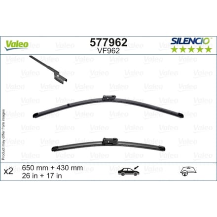 Wisserblad VALEO Silencio 577962, 650/430mm, Voor, 2 Stuk