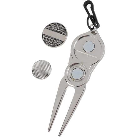 Outil de relèvement portable, fourchette de putting green avec marqueur de balle gray