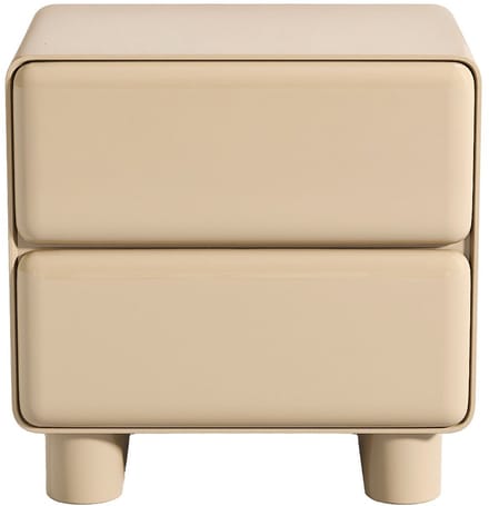 Vente-unique Nachtkastje met 2 laden - MDF - Beige gelakt - AUNELA