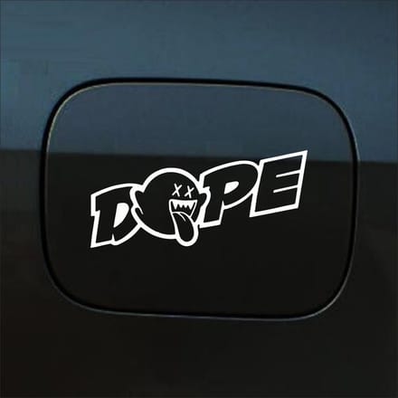 Bumpersticker - Dope - 7 X 20 - Wit