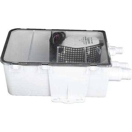 Douchepompsysteem voor boot en camper, 12V 750 GPH, multipoort afvoerbox gray