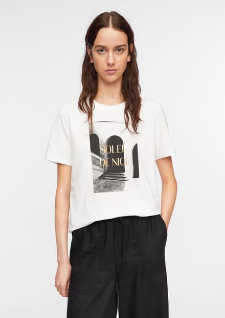 T-shirt klassieke snit in katoen voor vrouwen COMMA 01E6
